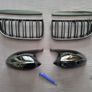 BMW 3 Series E90 E91 Pre-Lci Kidney Grilles & Mirror Covers Set Brand New Image 3