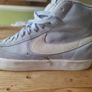 Nike shoesLightly used Nike Blazer Mid '77 PRM Vintage Bone Coconut Milk Grey/Light Blue   Mens Size 10/45 Image 5