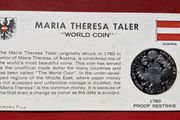 1780 Maria Theresa Taler Proof Restrike Silver Coin In Card