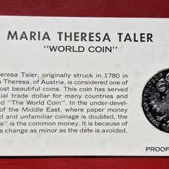 1780 Maria Theresa Taler Proof Restrike Silver Coin In Card