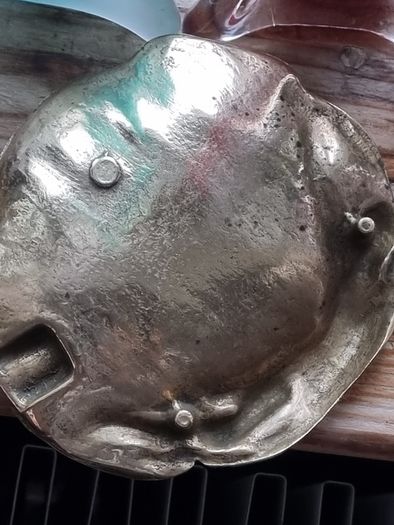 Antique Art Nouveau  Cast Brass Naked Lady Ashtray