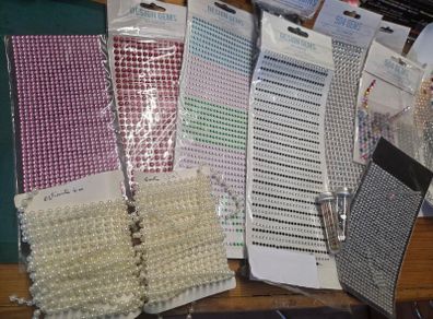 Wedding decorations. Card making. Diamonds, stars, pearls, hearts ART CRAFT SUPPLIES