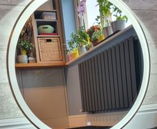 LED Bathroom Mirror Gold Frame Demister Antifog