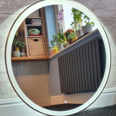 LED Bathroom Mirror Gold Frame Demister Antifog