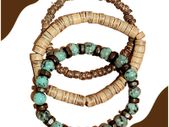 Men Set of bracelets Jewelry Gift with elasticized string