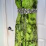 Stunning Libra Green & Silver Abstract Dress Size 12 Image 7