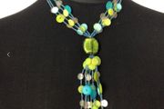 M&amp;s Teal And Green Beaded 3 Strand Statement Necklace