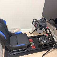 Sim Racing Cockpit + Next Level Racing TV Stand & Floor Mat