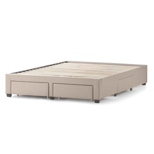 Upholstered Storage Bed Frame Full / Double (Oat Colour)