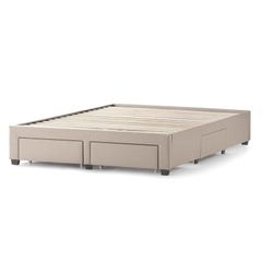 Upholstered Storage Bed Frame Full / Double (Oat Colour)