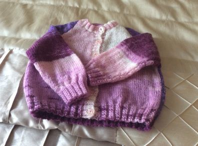 Hand knitted girl's cardigan