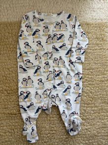 Frugi Organic Cotton Puffin Babygrow