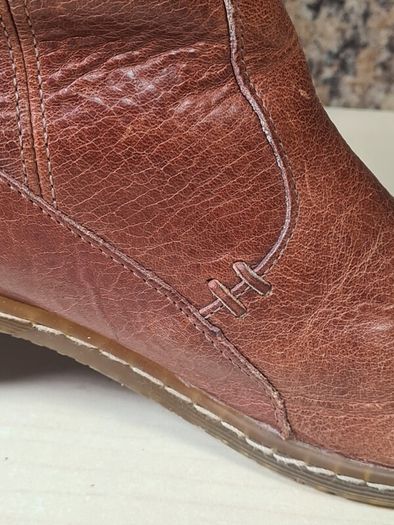 Vintage womens Dr Martens 11436 brown leather heeled riding boots knee high Size Uk 4 EU 37