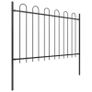 Garden Fence with Hoop Top Steel 1.7x1.2 m Black Image 2