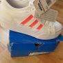 Brand new Adidas Originals Nizza Platform Size 5 UK trainers in white with pink three stripes Image 7
