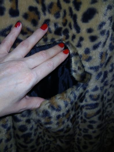 Leopard faux fur coat