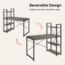 Computer Desk with Storage Shelves Writing Desk with Shelves 120CM Reversible Computer Desk with Bookshelf for Home Office Small Space MULTIPLE COLOURS AVAILABLE (FREE POSTAGE) Image 9