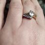9ct Gold cluster Ring , Hallmarked , Size N, 2,2g. Image 5