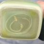Vintage Celadon Green Glass Embossed Bottle Image 9