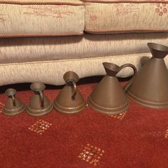 Vintage copper gallon funnels