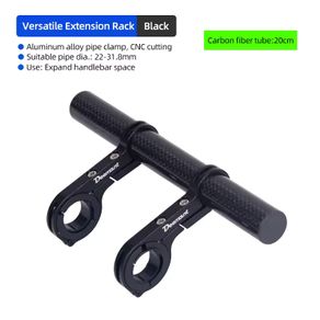 30cm Carbon Fiber Bicycle Handlebar Extended Bracket Bike Headlight Mount Bar Computer Holder Lamp Support Rack Alloy Fiber Stand
