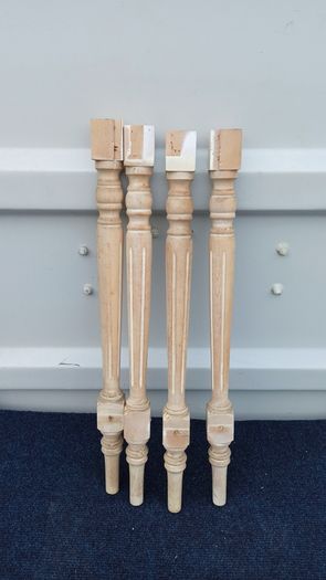 4 vintage hardwood table legs   used  75cm