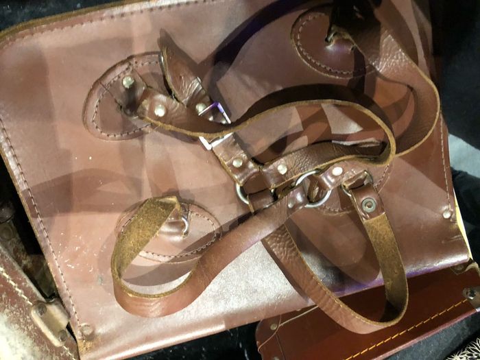 school bag leather Vintage