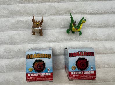 Mystery Dragon Series 1 mini Spin Master Dreamworks Dragons Barf and Belch and Meatlug  approx. 5 cm. damaged boxes Please see photos