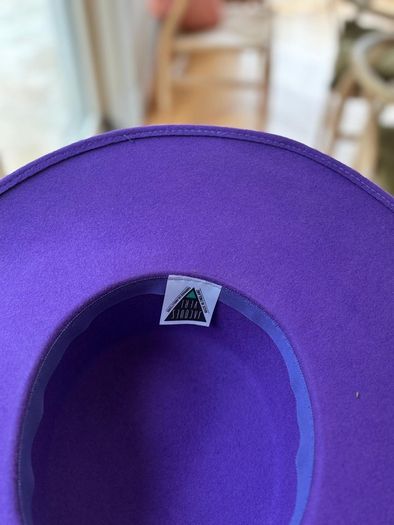 Purple wide brim hat