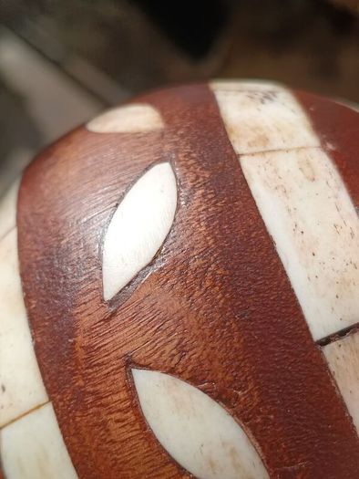 A Pair of Antique Inlaid Wooden Balls