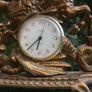Vintage Brass Table Clock Knight on Horseback and Dragon, Saint George and Dragon, Mechanical  Clock SLAVA 11 JEWELS,  Working Image 6
