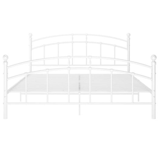 Bed Frame White Metal 200x200 cm