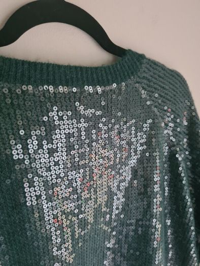 Womens Rd Williams Emerald Green Sequin Short Sleeve Jumper Sweater Size Uk 20-22  Eu 48-50 Brand New Bnwt