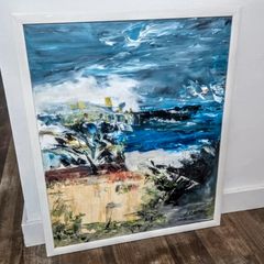 Stormy sea-signed painting