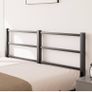 16cm Low Profile Double Bed Frame with Headboard, 4ft6 Metal Sturdy Steel Slat Support, Noise-Free 135x190cm Platform Mattress Base, No Box Spring Needed, Black Image 4
