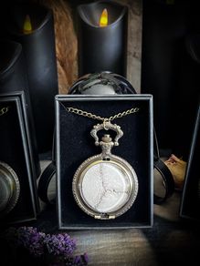 1 Deer Skull Sutures Macabre Partial Skull Bone Pocket Watch on Long Brass Chain