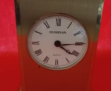 Vintage 'Dugena' Brass Quartz Table Clock - German & French