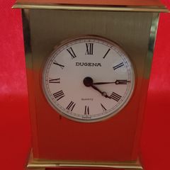 Vintage 'Dugena' Brass Quartz Table Clock - German & French