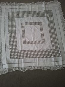 Vinyage White Cotton Tablecloth 113cm x q07cm