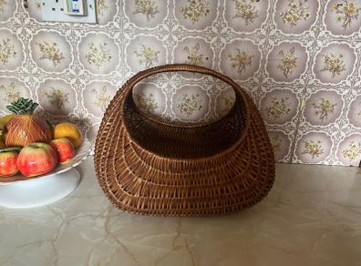 Vintage Wicker Gondola Baskets X 2