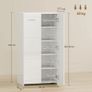 High-gloss shoe cabinet, shoe storage with adjustable shelves for hallway, entry, space for 10 pairs, white Image 2