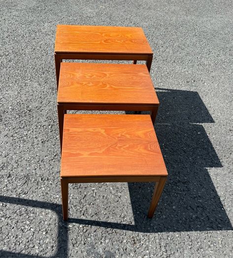 Vintage Mid-century Danish style nest of tables c1960