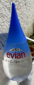 Millenium EVIAN Large Glass Collectible Water bottle Special Edition 1999 2000