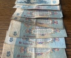 Russian banknotes & Belgium note