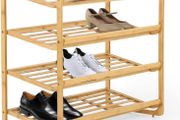 4 TIER Bamboo Shoe Rack,100% Natural &amp; Renewable, Super Strong Heavy Duty Durable Wooden Shoe Rack Stand Storage Organiser (4 Tier (L71 x W33 x H68 cm) FREE POSTAGE