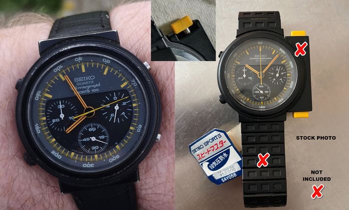 Seiko Black Giugiaro Alien 'Ripley' Chronograph 7A28-7000 Gents Watch 1st Edition circa 1986