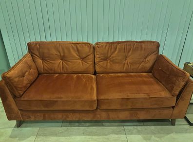 3 seater burnt orange sofa