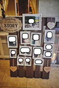 Rustic Wedding Photo Display Board + Frames & Decor