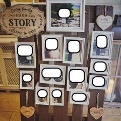 Rustic Wedding Photo Display Board + Frames & Decor