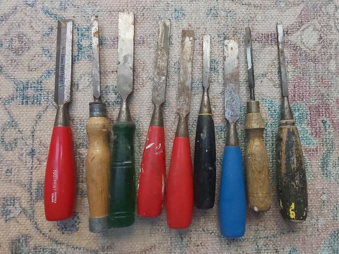 Hand Chisels (used) x 9 - For Sale